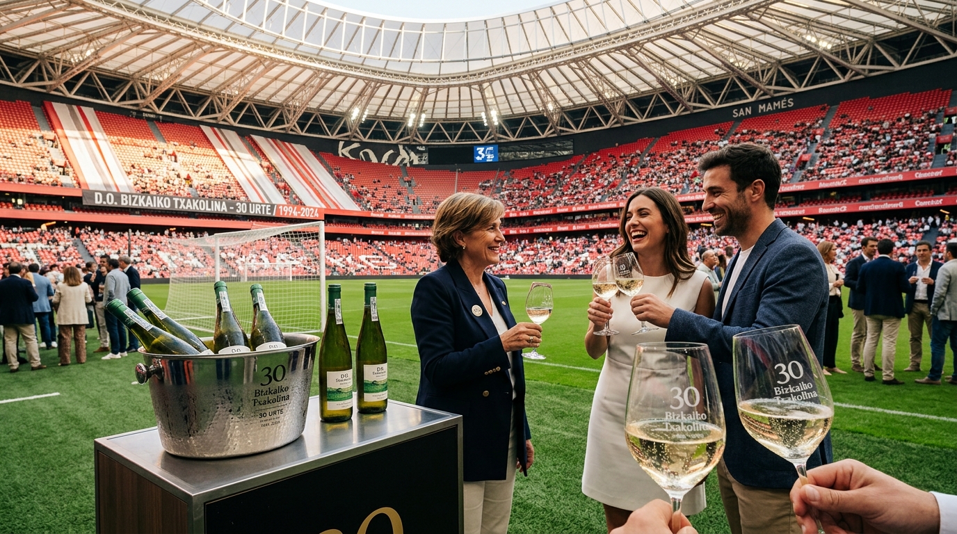 Celebración del 30 aniversario de la D.O. Bizkaiko Txakolina y presentación de la nueva añada en San Mamés.